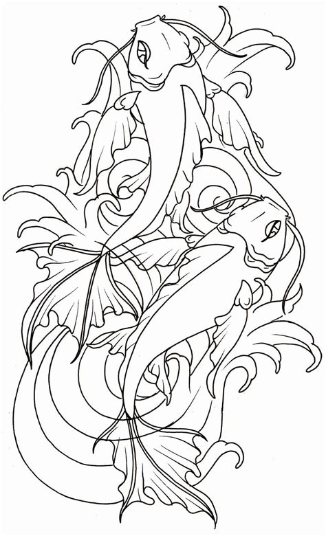 Coy fish coloring pages for adults printables. Koi Fish Coloring Page Awesome Pin by Annie Boutelle On Tattoos I Love | Tattoo coloring book ...