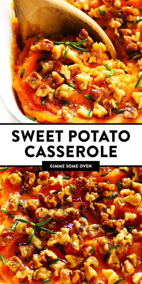 Place butter in the bottom of a 9x13 baking dish. Savory Sweet Potato Casserole Recipe | Gimme Some Oven ...