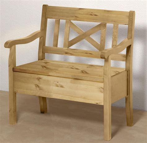 Sitzbank online kaufen otto.de bänke für küchen massivholz & holz modern & landhaus ratenkauf. Massivholz Sitzbank mit Lehne 82cm Truhenbank Kiefer ...