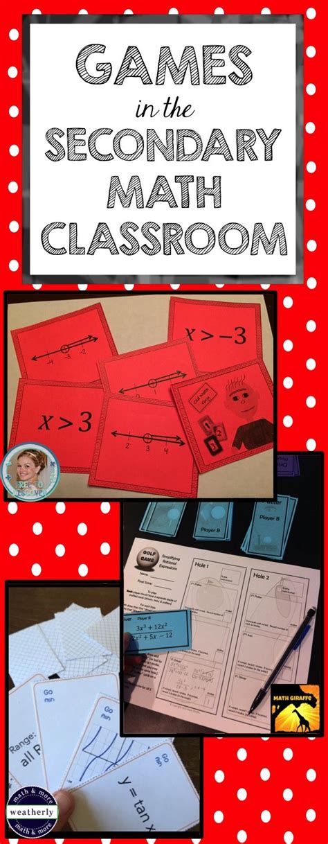These top math websites are packed with free games, activities, and resources to help kids with math. Games in the Secondary Math Classroom | Secondary math ...