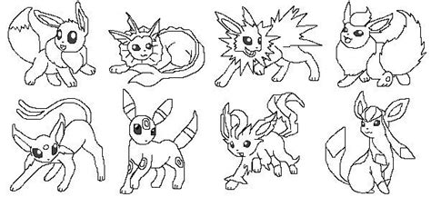 A printable page for kids to color. Eeveelution Base