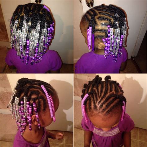 To do this, start at the top, and gently pull the hairstyles back. Lil girl braids | Braid styles, Girls braids