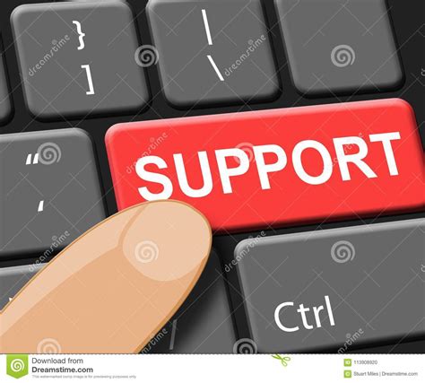 Support Key Shows Online Assistance 3d ILlustration Stock Illustration ...