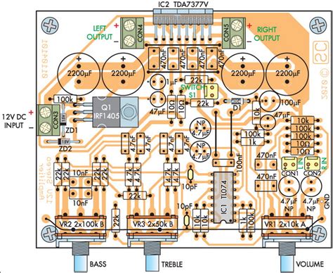 Tda 2030 audio amplifier can output 20 w but in this schematic we have reduced the power to 10w and we use 10w speakers. tda 1558 amplifier circuit diagram - Кладезь секретов