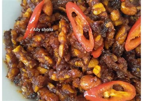 The flavor translates to original spicy sambal. Resep Sambal Goreng Tempe Teri Kacang Pedas Manis : Cara ...