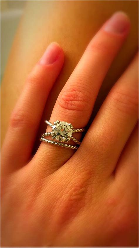 Ring band has room to be adjusted one size up or one size down. My engagement ring and wedding band | David yurman engagement ring, David yurman engagement ...