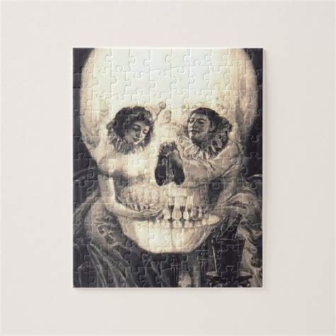 In all the pictures it seems that something is moving. Skull Love Retro Optical Illusion Jigsaw Puzzle | Zazzle
