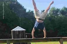 dad fence gymnastics does balance beam impressive routine sports