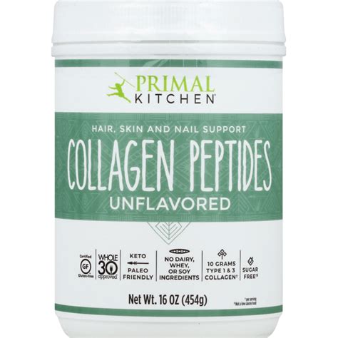 0.0% fat, 0.0% carbs, 100.0% protein. Primal Kitchen Collagen Peptides, Unflavored (16 oz ...