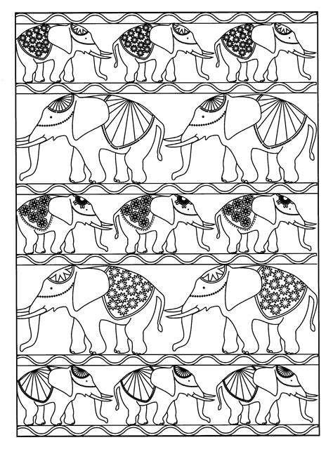Download Free coloring page coloring-adult-elephants. Elephants to color | Elephant coloring page ...