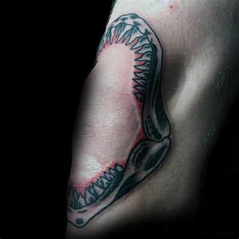 Shark jaws tattoo shark tooth tattoo shark tattoos knee tattoo elbow tattoos leg sleeve tattoo forearm tattoos badass tattoos body art tattoos. 60 Shark Jaw Tattoo Designs For Men - A Bite Of Ink Ideas