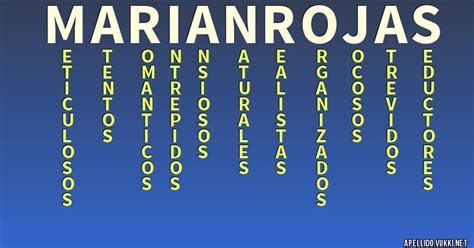 Significado del apellido rojas en base a las letras que componen el apellido rojas , el significado los significados de los apellidos obtenidos son solamente con fines de entretenimiento, diversión y. Significado del apellido marian rojas - Significados de ...