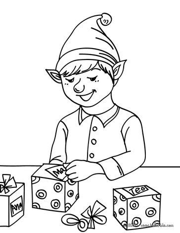 This color is part of the cyan blue group. christmas wrapping elf coloring page | Christmas colors ...