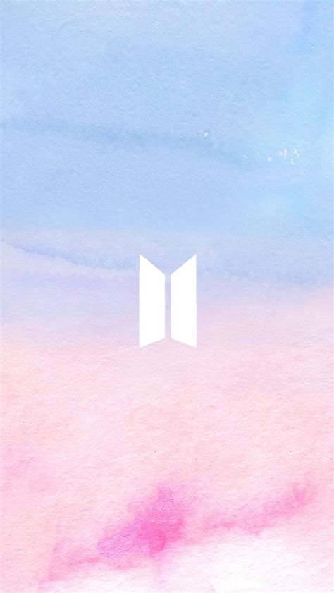BTS's symbol over a pink and blue watercolor background in 2019 | Bts, Watercolor, Watercolor ...