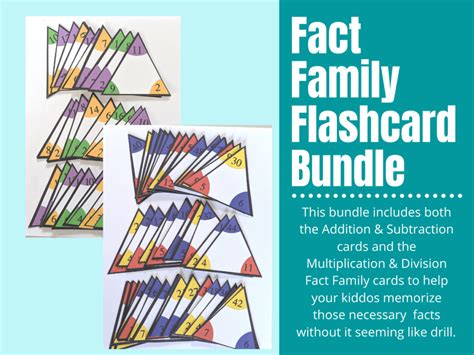 The importance of create multiplication flash cards. Fact Family Flash Cards Bundle (Addition, Subtraction ...
