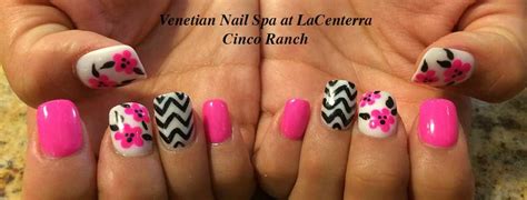 For an experience no other salon or barbershop can deliver! Chevron & flower | Floral nail art, Floral nails, Nail art ...