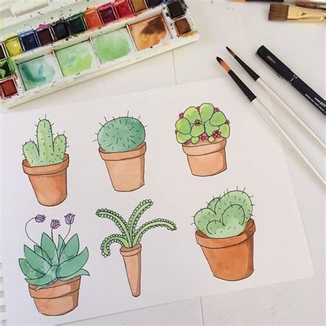 Cactus clip art handdrawn cactus, cactus doodle, succulent, tribal, cacti, potted plants, desert, 20 eps, png files, 300 dpi. Untitled - image #2648903 by LADY.D on Favim.com