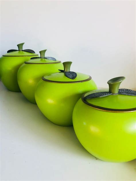 Keep your favorite ingredients within easy reach with these convenient canister sets. Mid-century green apple canister set | Etsy | Canister ...