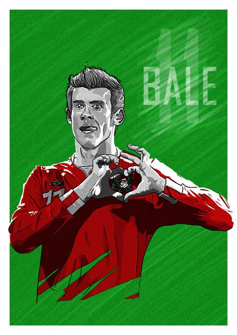 Football illustration tottenham football icon football pictures sport poster soccer artwork sports art gareth bale animation. Gareth Bale - Wales Tweaking my prints more and... | Barry ...