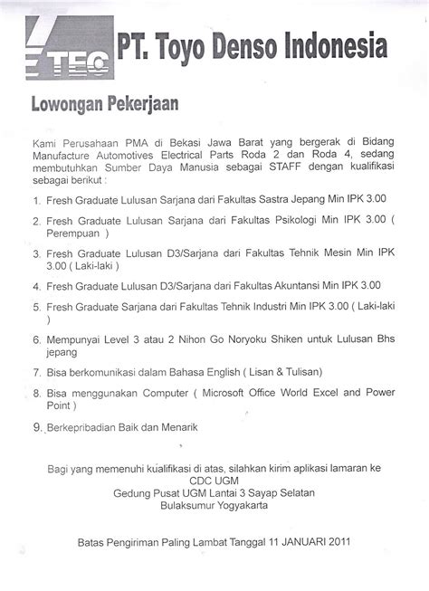 Iiiihhh… dasar lelaki… ngomongnya doang… kaya mas bonny ini, pertama. Mari Berbagi: PT. Toyo Denso Indonesia