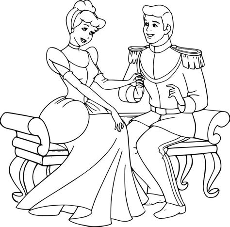 From the very moment the prince sees cinderella, he is. Cinderella And Prince Charming Staying Talking Coloring ...