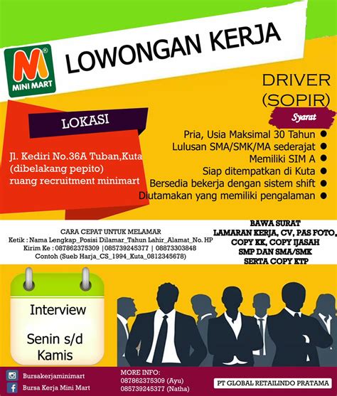 Tersedia loker untuk berbagai kalangan dari lulusan sma, smk, fresh graduate. Bursa Kerja Minimart On Twitter Minimart Membuka Lowongan ...