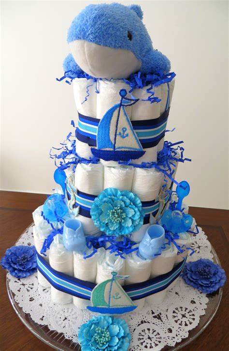 If you want to have an activity, guests can also arrange bouquets or decorate clay pots if you'd prefer to make it a more rustic baby shower theme. Nautical theme baby boy diaper cake! Custom Made by Sweet ...