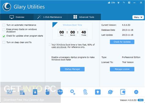 Glary utilities pro key include the option to optimize recall, locate, attach, or get rid of broken windows shortcuts, direct the program that found at windows establish and. Glary Utilities Pro 5.98.0.120 + Portable Download