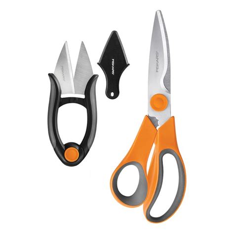 They have high carbon stainless steel blades with micro serrations for enhanced cutting performance. Fiskars All-purpose Kitchen Shears & Fast-prep Kitchen ...