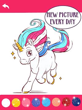 Gold glitter unicorn isolated on white background. Animated Glitter Coloring Book - Unicorn APK Download For Free