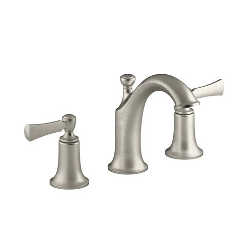 Brushed nickel incorporates the cool shades of nickel with tumbled light and dark accents, creating a clean, understated look. KOHLER Bathroom Faucet Brushed Nickel 8 in. Widespread 2 ...