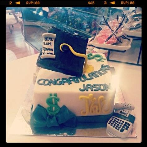 Graduating is a big deal and having the right dessert to honor the occasion is usually an important party staple. Finance themed graduation cake www.facebook.com ...