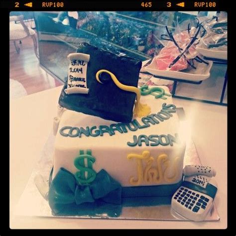 Graduating is a big deal and having the right dessert to honor the occasion is usually an important party staple. Finance themed graduation cake www.facebook.com ...