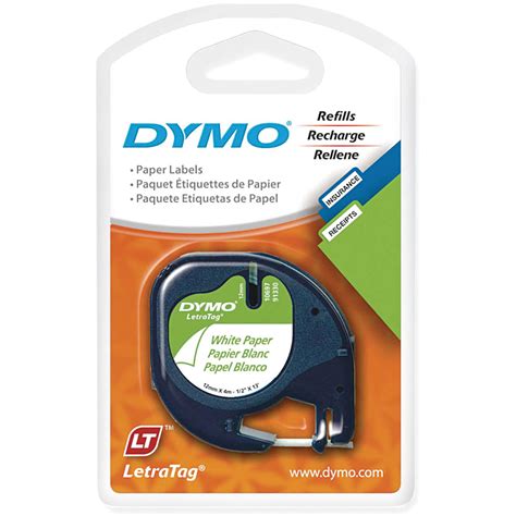 5 pack yellow replace dymo letratag plastic label tape 91332 refills tapes 12mm. DYMO LetraTag Refill Label Tape | Grand & Toy