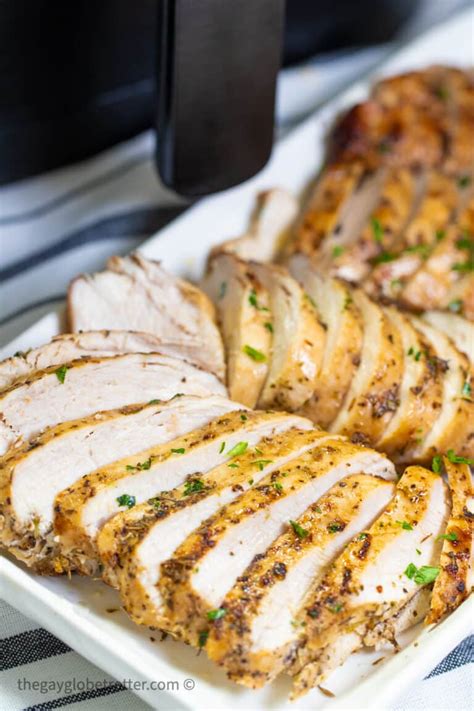 The frozen chicken breast air fryer cook time is 15 minutes at 380f with preheating. Air Fryer Chicken Breast {The Best Seasoning!} - The Gay ...