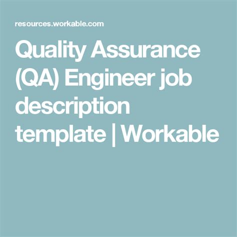 An engineer's duties and responsibilities ensure the safety and effectiveness of a process, system or product. Quality Assurance (QA) Engineer job description template ...