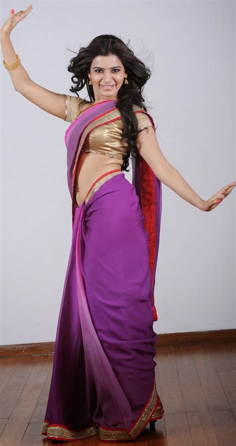 Samantha Latest Hot Navel Pics In Violet Saree Photoshoot HD Photos - FILM ACTRESS PLUS