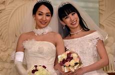 japanese japan wedding lesbian marriage couple sex same lesbians married tokyo porn ceremony kinky sugimori akane ayaka celebrity female brides