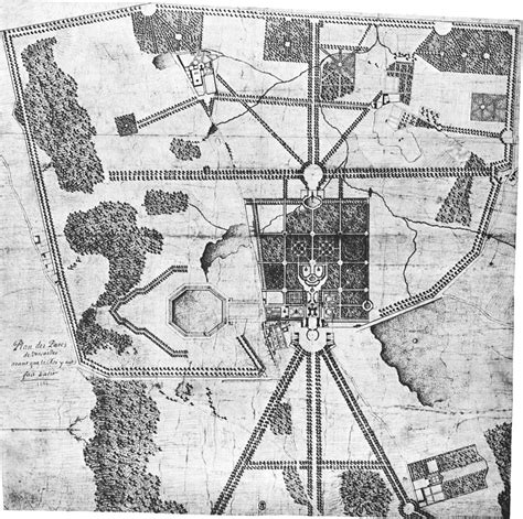 Floor plan of the château de versailles. Plan of Versailles c1666 BNF Va 448b - Berger 1985G Fig4 ...