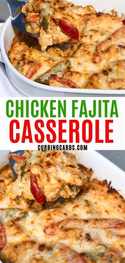 Day two easy dinner idea. Creamy Chicken Fajita Casserole - Low Carb, Keto Friendly ...