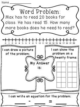 Sally has a bunch of 7 flowers. Subtraction within 20 Word Problems Pack by Miss Giraffe | TpT