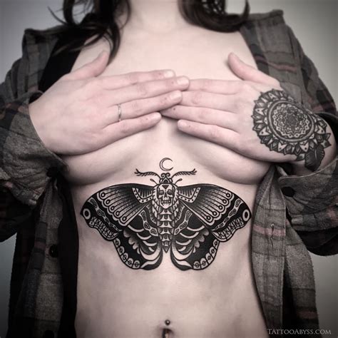 Traditional moth tattoo flash 1000 ideas about traditional moth. Traditional Moth Sternum Tattoo | Tattoo Abyss Montreal