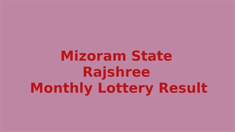 We work hard to avoid mistakes, but we won't guarantee the accuracy of the results. Mizoram Rajshree 500 Monthly Lottery Result 10.11.2020 (5 ...