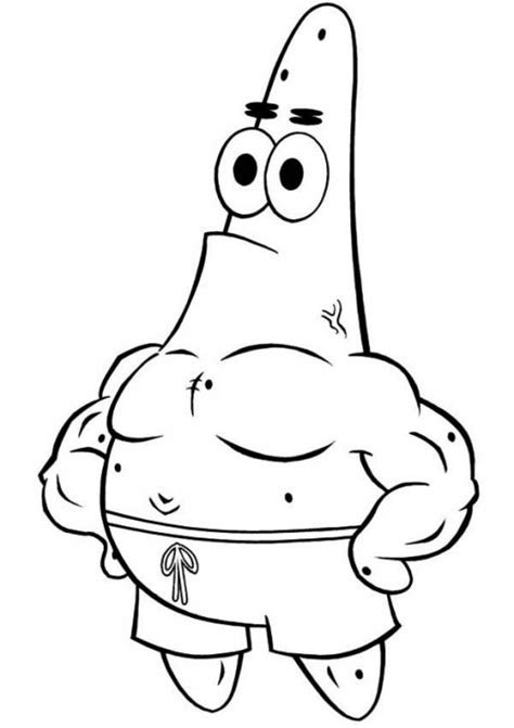 Hope you are having a great summer. Patrick Showing Off His Muscle Online Coloring Picture ...