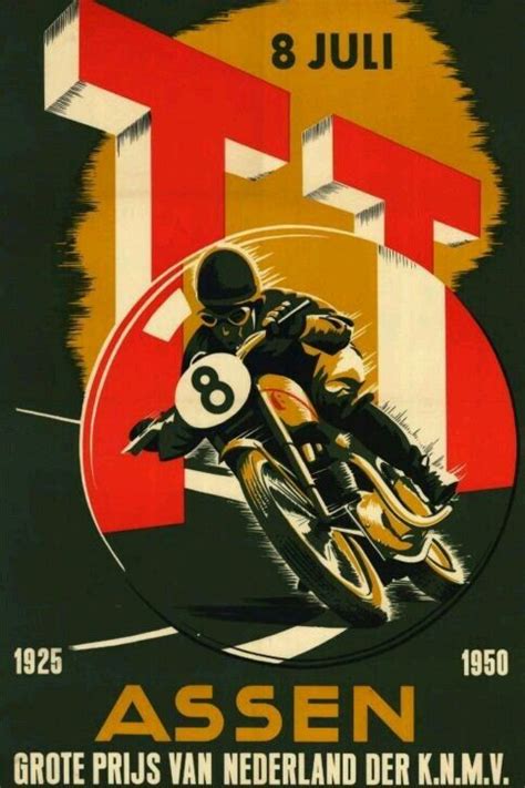 Reproduction tt racing poster, assen 1964, home wall art. TT Assen | Vintage motorcycle posters, Bike poster, Racing ...