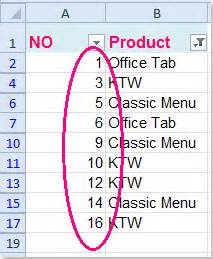 Click on the one where you want to insert the page number. How to auto number or renumber after filter in Excel?