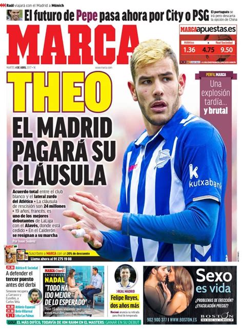 Marca is a spanish national daily sports newspaper owned by unidad editorial. Portada de Marca del día