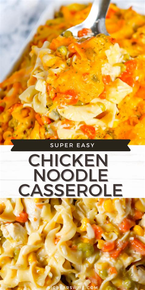 This saucy classic pairs cooked chicken or turkey with broccoli in a cheesy sauce, which stirs together easily. Easy Chicken Noodle Casserole - Big Bear's Wife Southern ...