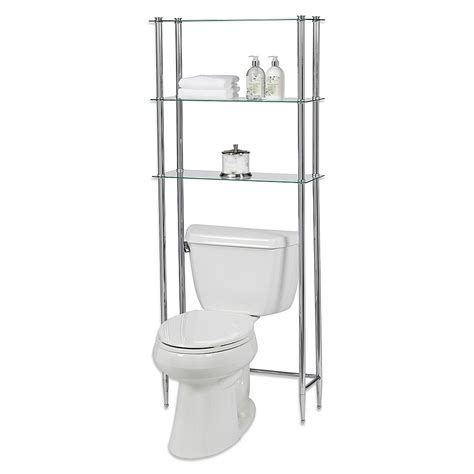 Decorative over the toilet bathroom shelves. Creative Bath L'etagere 3-Shelf Glass Over The Toilet ...
