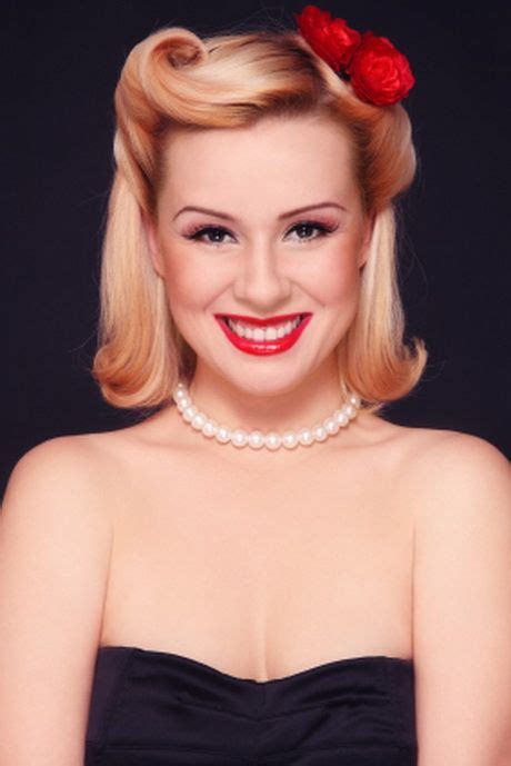 The 'romantic retro ponytail' requires fairly long hair that can be curled, and just a few tools: 1940s hairstyles for short hair | 50s hairstyles, Vintage ...